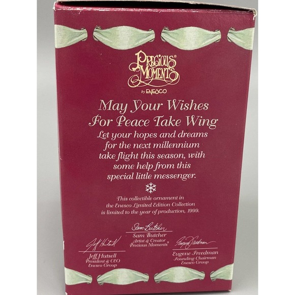 VTG 1999 Enesco Precious Moments May Your Wishes for Peace Take Wing Ornament - Picture 2 of 8